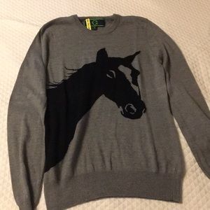 C wonder grey horse sweater size medium